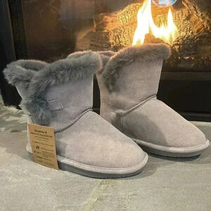 BEARPAW Betsey Shearling Suede Boots,never wet,wool blend,sheepskin,faux fur